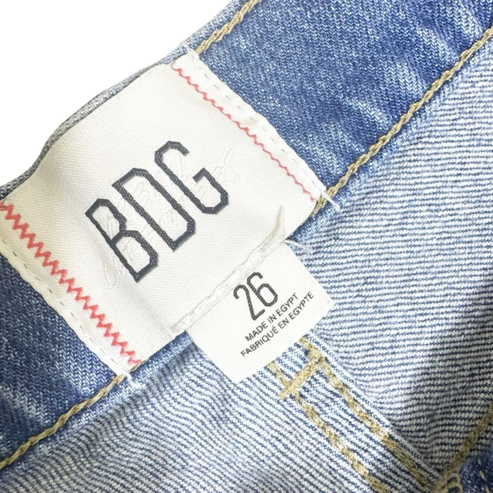 Anthropologie BDG High‎ Waist Distressed Raw Hem Denim Shorts Blue Size 26